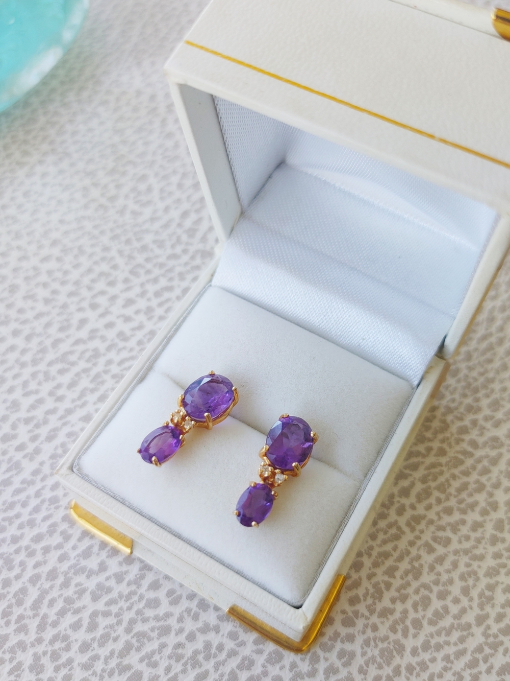 🆕 Real Gold And Amethyst Earrings